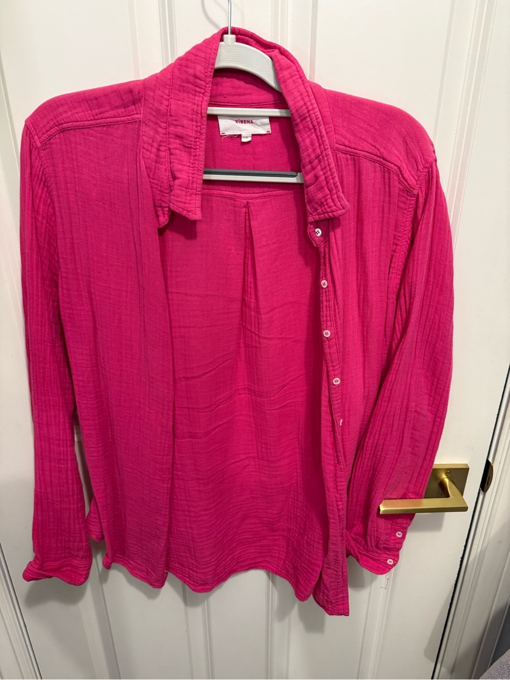 XiRENA Relaxed Button-Down Shirt - Hot Pink